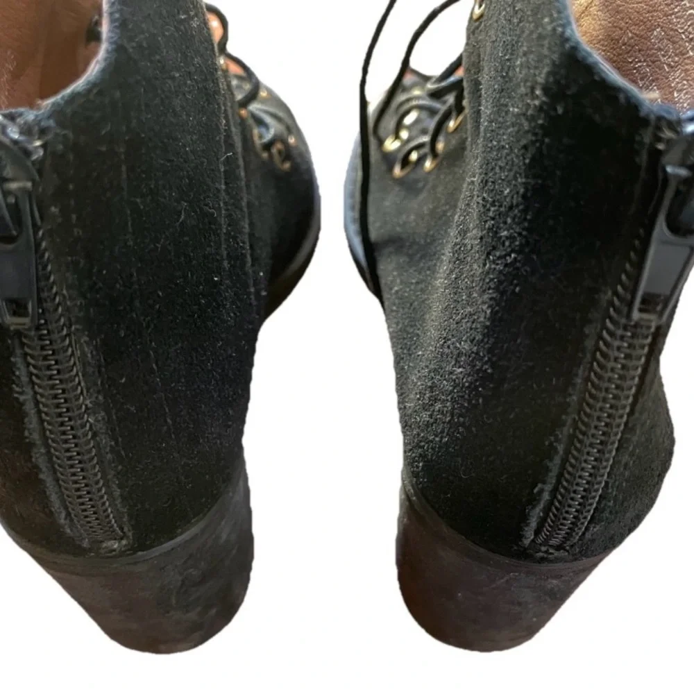 JEFFREY CAMPBELL Cors Black Suede BOOTIES Ankle Boots Size 8.5